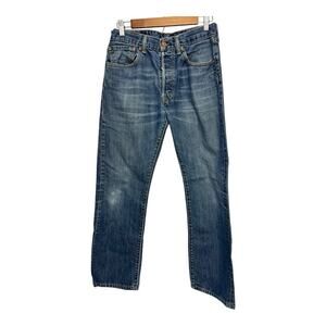 Levis 501 Jeans Mens 31x32 Blue Medium Wash Straight Fit Button Fly Modern